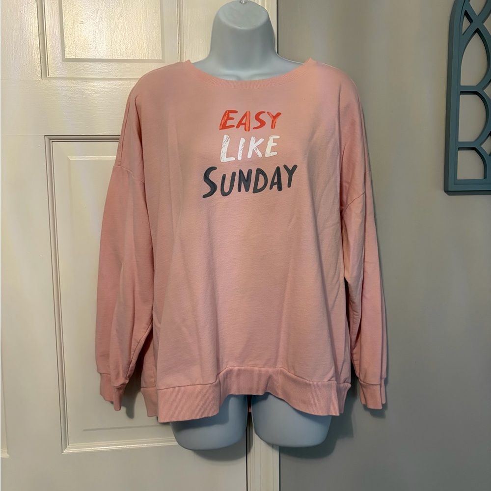 Secret Treasures Pink 'Easy Like Sunday' Sweatshirt